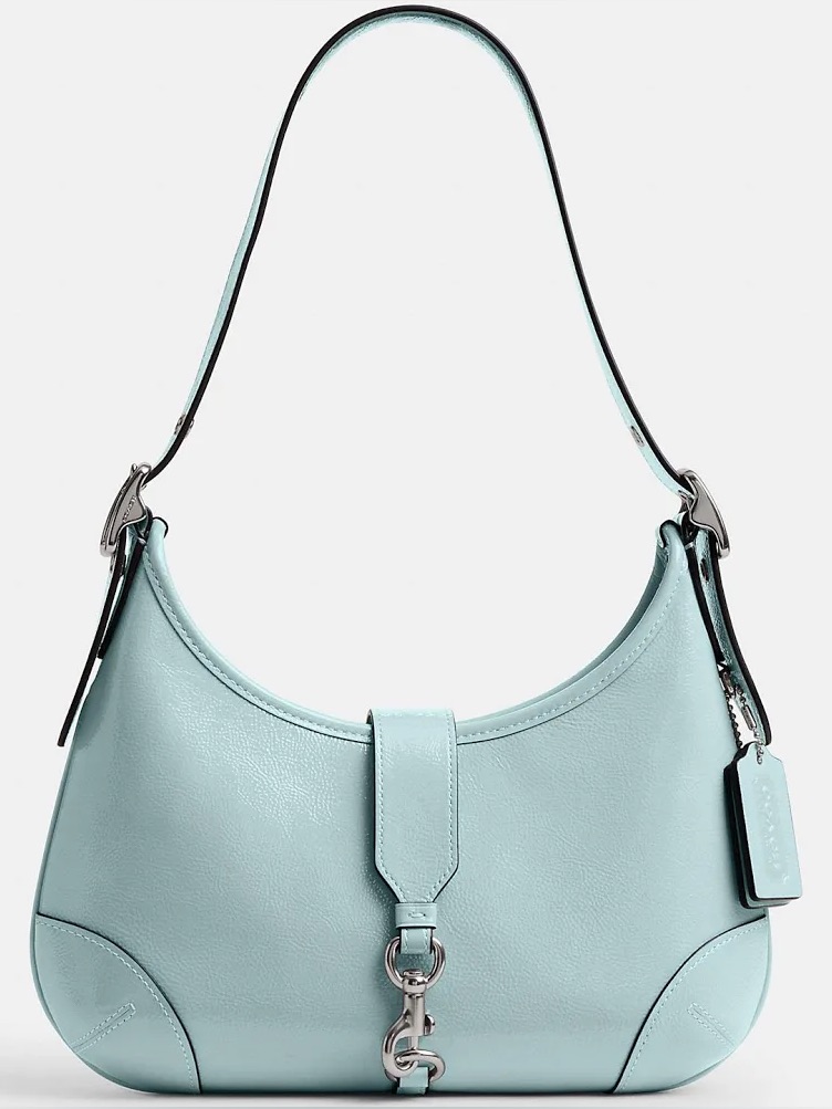 Coach Hamptons Hobo Crinkle Patent Leather